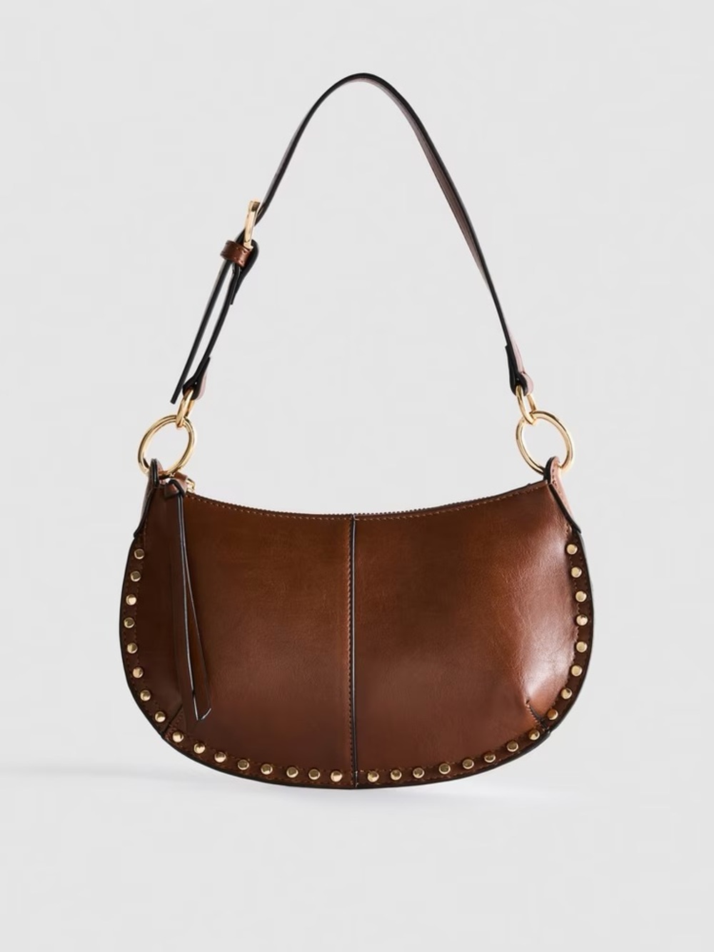 Paula Echevarría Faux Leather Studded Shoulder Bag purse western country boho